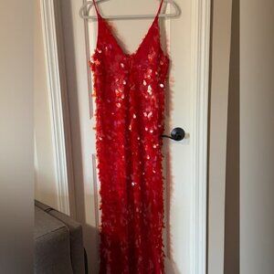 Red evening dress